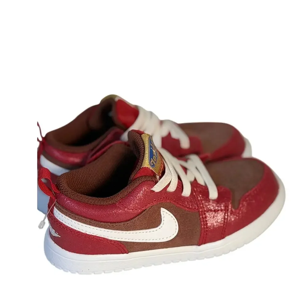 Air Jordan 1 Low ALT Toddler Shoes Red Brown White US 10C Hook & Loop Sneakers